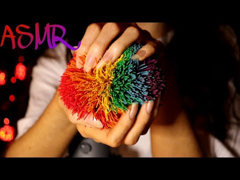 ASMR Rainbow Ball Scratchy Nail Sounds & other triggers | no talking