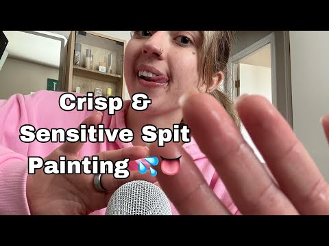 ASMR| Inaudible Wet Spit Painting on You & The Mic + Inaudible Whispers