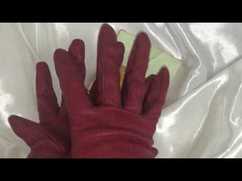 LEATHER GLOVES 🙌  Hands in Red Leather ❤  Red Lips Whispering 👄 Reading Dutch ❣ [[ASMR]]