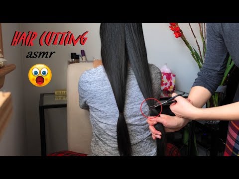 ASMR LONG HAIR CHOPPED!! *REAL HAIRCUT* Binaural Hair Cutting Sounds, Hair Brushing, Spray Bottle!!