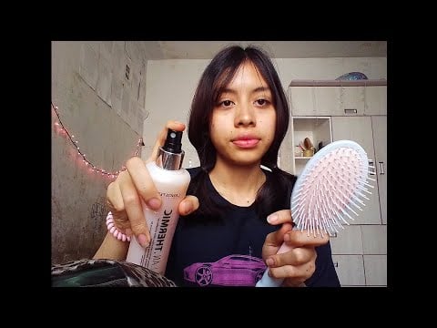 Asmr casero roleplay La chica de atrás cepilla tu cabello 🌷✨