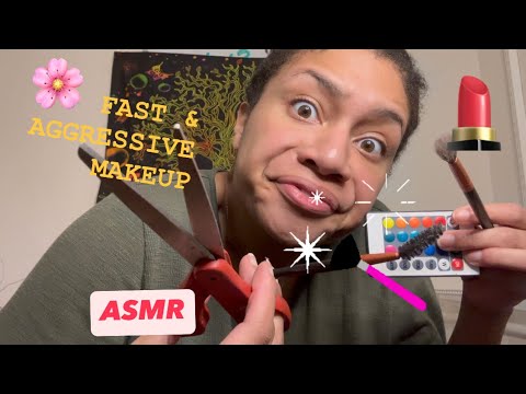 ASMR | Fast & Aggressive Makeup (laura)