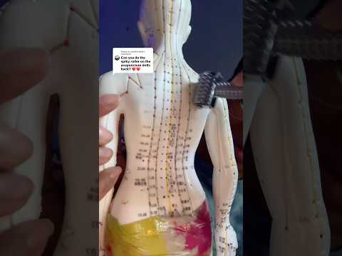ASMR sharp rollerball massage sounds on acupuncture doll #asmr
