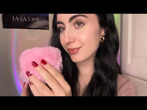Visual & Close Up ASMR ~ Hand & Mouth Sounds (w/ fluffy cover) #asmr 