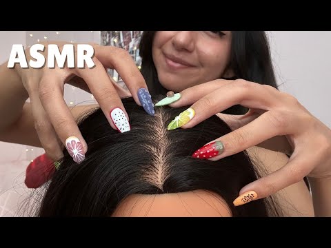 ASMR SCALP SCRATCHING + HAIR PARTING 😴