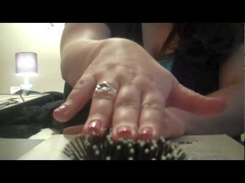 ASMR sounds 26 - Playing with hairbrush, tapping and scratching, applying lotion, glass tapping..