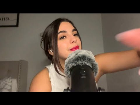 ASMR Inaudible whispering with fluffy mic scratching (I almost fell asleep editing this)