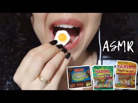 【ASMR】😋🇫🇷DOCES -BROWNIE, MACARÓN, HARIBO  (EATING SOUNDS, SONS DE MASTIGAÇÃO)