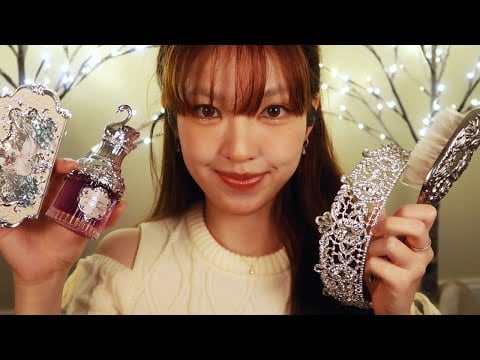 ASMR | Giving You a Winter Princess Pamper ❄️✨ (hair brushing, makeup application, layered sounds)