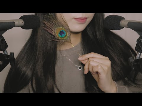 ASMR 좌우 왔다갔다 단어반복, 👄소리, 광란의 레이어드 파뤼...+공격적인 깃털 시각적팅글..(오도독 간질 두두두 톡톡 도도 살랑 가득)