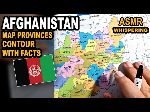 AFGHANISTAN map contour drawing with provinces and best facts explained | Geography whispering ASMR