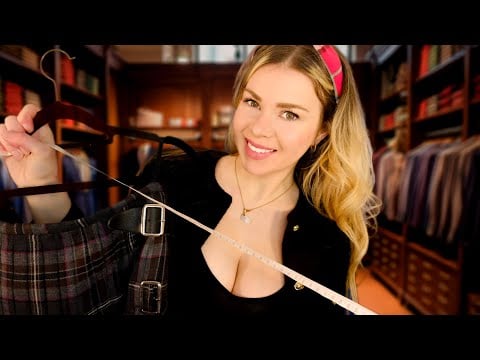 ASMR GENTLEMAN'S SUIT FITTING [Scottish Style, Kilt, Full Body Measuring]
