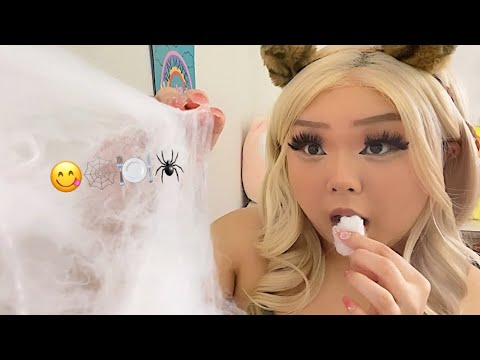 ASMR eating spiderwebs off your face 😋🕷️🕸️🍽️ (realistic)