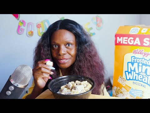 FROSTED MINI WHEATS MEGA SIZE ASMR EATING SOUNDS