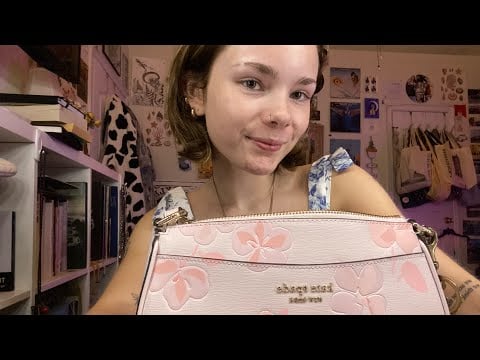 LOFI ASMR whispered what’s in my bag/ tapping with nails !!
