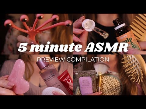 5 Minute ASMR Pampering You With Skin & Hair Care | Previews only (no talking, layered sounds)