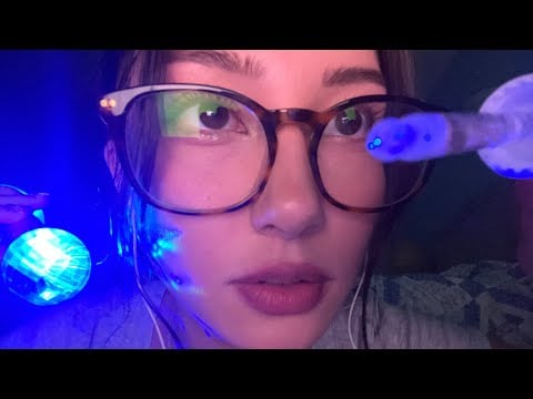 ASMR unprofessional eye exam (up close, whispers, tapping)