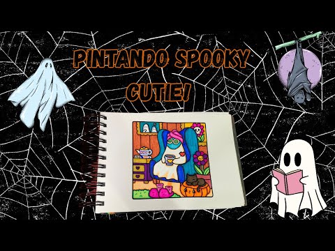 asmr: pintando o Spooky Cutie! (sussurros, voz suave e barulhos de papelaria)