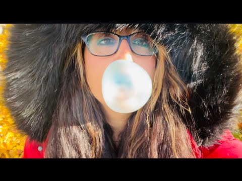 ASMR Blowing Bubblegum while walking in the leaves 🍁 *no talking/ lofi*