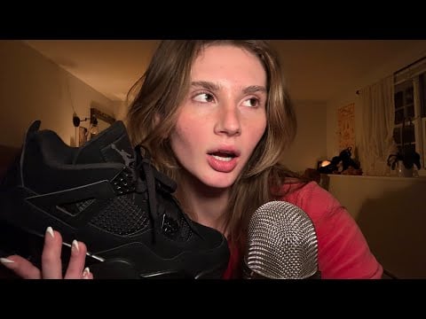 ASMR tingly textured shoe unboxing (tapping, scratching)