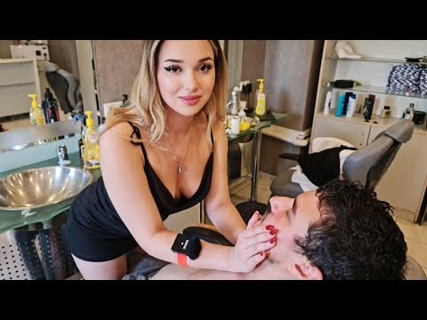 💈GORGEOUS FEMALE BARBER AMBER’s DEEPLY RELAXING ASMR THERAPY | FOAMY MASSAGE & SOFT SCRATCHING