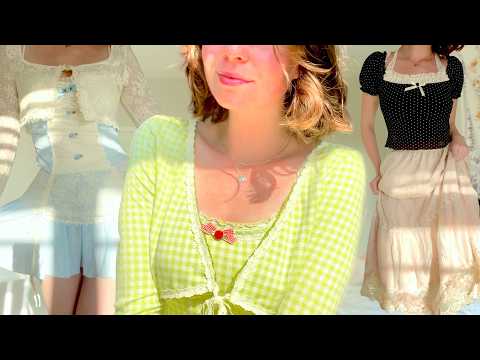 ASMR clothing haul & try on | fabric scratching