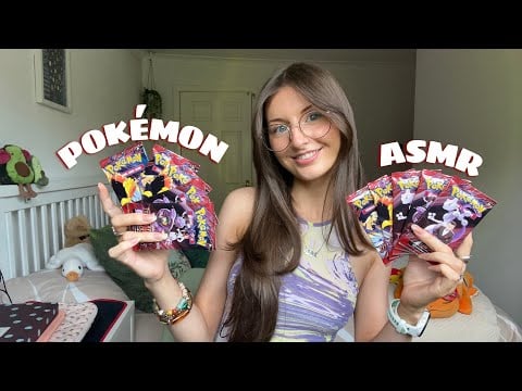 ASMR Opening Pokémon Destined Rivals Packs!🚀 (close whispering, card tapping and shuffling)