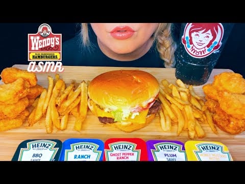 ASMR WENDY'S MUKBANG | EATING SOUNDS | No Talking | Mandy Foods ASMR