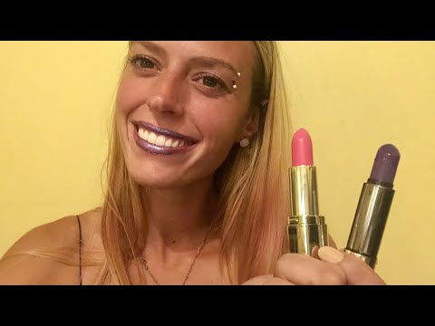 ASMR 💄 👄 showing my lipstick collection with swatches