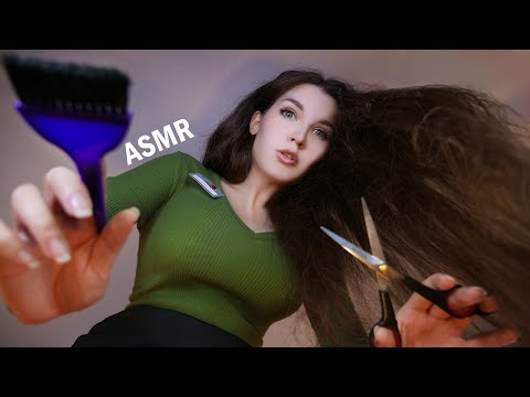 АСМР [Ролевая игра] Парикмахер 💇 Стрижка волос, Массаж, Уход ✂ ASMR RP Hairdresser, haircut, massage