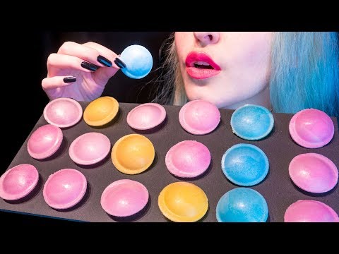 ASMR: Super Fizzy Flying Saucers w/ Sour Sherbet Filling 🛸 ~ Relaxing Eating [No Talking|V] 😻