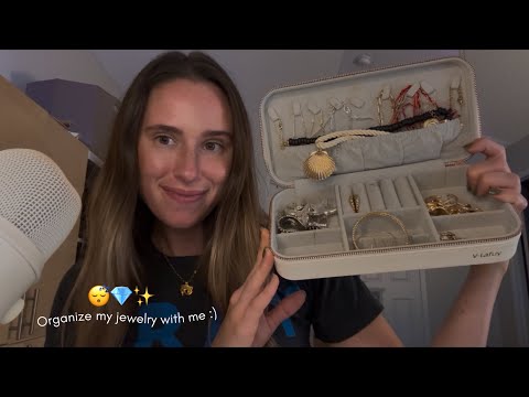 ASMR Organize my ENTIRE Jewelry Collection With Me 💎(tingly metal, rummaging sounds, andwhispers)