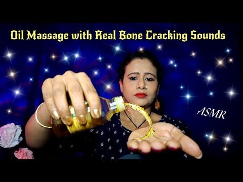 ASMR Full Body Oil Massage with Realistic Bone Cracks for Deep Sleep ( neck  back scalp shoulders)