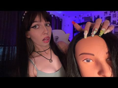 Fast and Aggressive Scalp Massage ASMR (Scratching, Brushing, Braiding) 