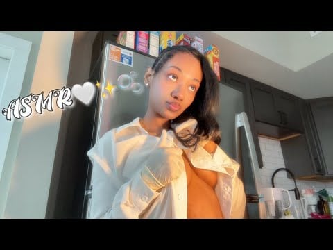 ASMR Scratching/ Playing with My Top and Pulling 🤍✨