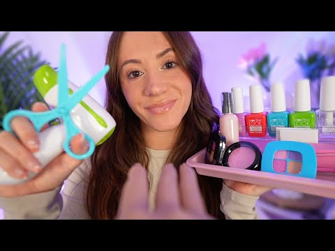ASMR Complete Plastic Makeover💄 (skincare, haircut, makeup, manicure, layered sounds)