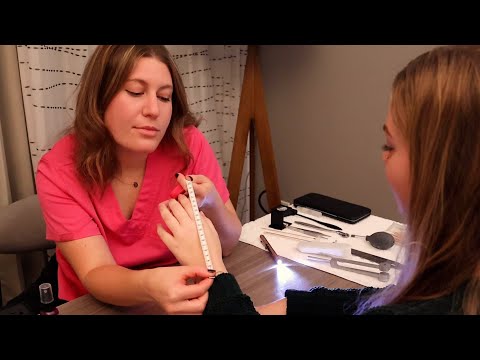 Detailed Real Person ASMR Hand Exam | Measuring, Sensory, Strength