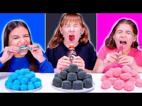 ASMR Black, Blue, Pink Food Challenge | Best Compilation