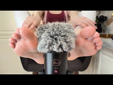 ASMR FEET MIC BRUSHING | Foot Mic Scratching | Tingles & Triggers