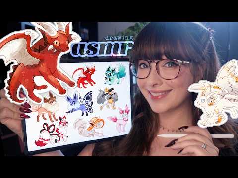 ASMR ✏️ Drawing 9 NEW Eeveelutions! ☆ Cozy iPad Colouring & Whispers to Fall Asleep to! 💤