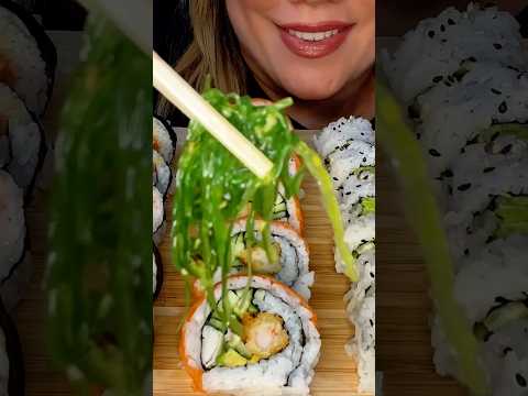 CRUNCHY SEAWEED SALAD #asmr #seaweed #sushi #food #eating