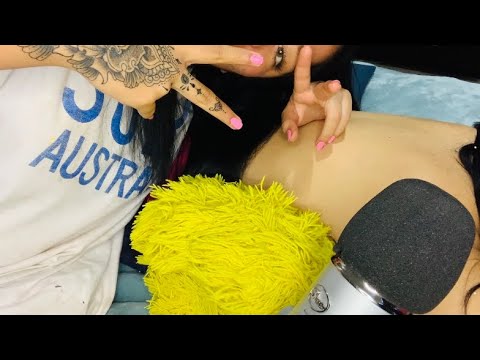 💦🔥ASMR •  T0C4ND0 SU ESPALD4 + M4S4J3 REL4JANTE A MI HERMAN4🔥💦