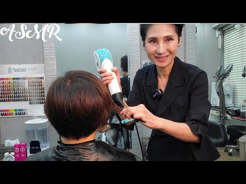 미용실 ASMR  멋내기 새치커버 밤색 바르기   Fashionable gray hair cover brown/Korean hair salon