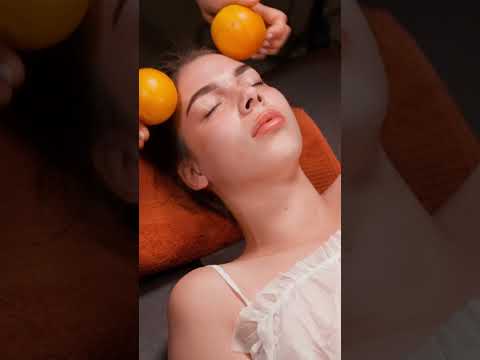 ASMR relaxing face and neck massage with oranges for Lisa #asmrmassage