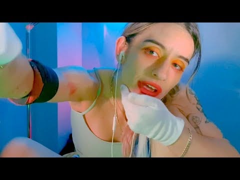 ASMR rapid face, head, hair touching and fixing - & some mouth sounds