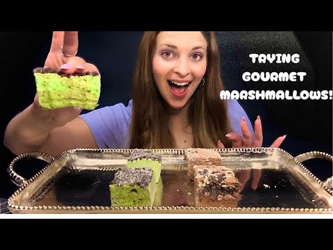 ASMR Trying Gourmet Marshmallows ☁️ Tapping, Crinkles & Taste Test