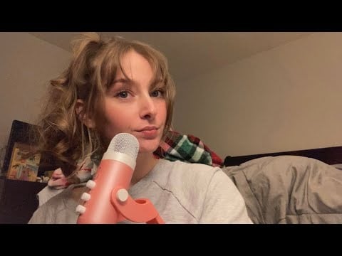 ASMR Unintelligible Whispers While Brushing Your Face *Mouth Sounds Included 