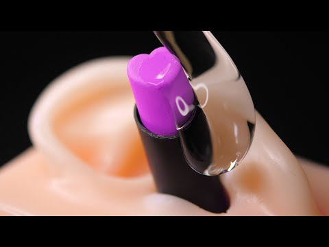 [ASMR] Melting lip balm for ear massage (subtitles, silicone ears, No Talking)