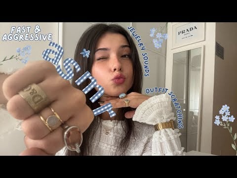 ASMR☁️ Fast & Aggressive Dry Hand Sounds, Mouth Sounds Clothing, Scratching, Ring & Jewelry SoundsSs