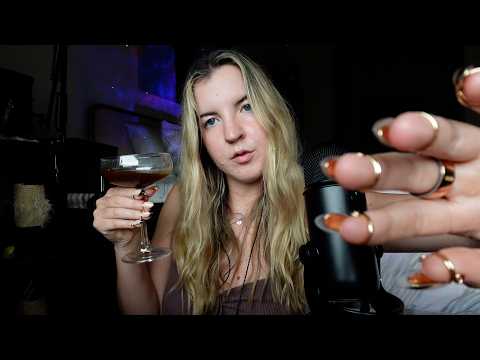 ASMR Whisper Ramble with a Drink *glass tapping and up close whispers*